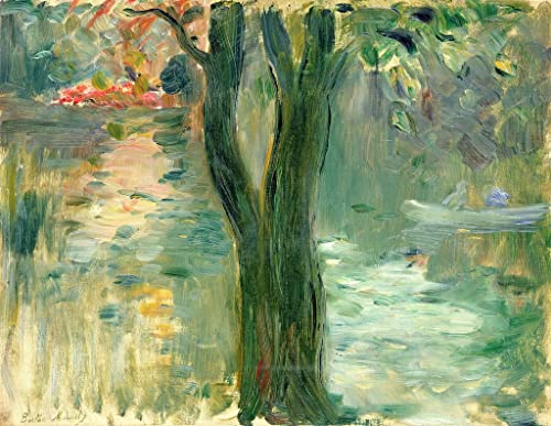 Affiche toile Berthe Morisot Coucher de soleil sur le lac Bois de Boulogne 60x90cm