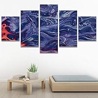 SIGNWIN 5 Panel Canvas Wall Art Modern Art 3D Abstract Abstract Brushstroke Contemporary Digital for Home Decorations Ready to Hang - 60