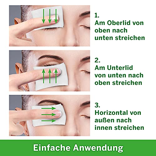 Ocuvers Wipes: Klinisch sterile Augen Lidhygiene Tücher mit Aloe Vera und Hyaluron gegen trockene, müde, juckende Augen, Blepharitis, Lidrandentzündung und zur Entfernung von Make Up