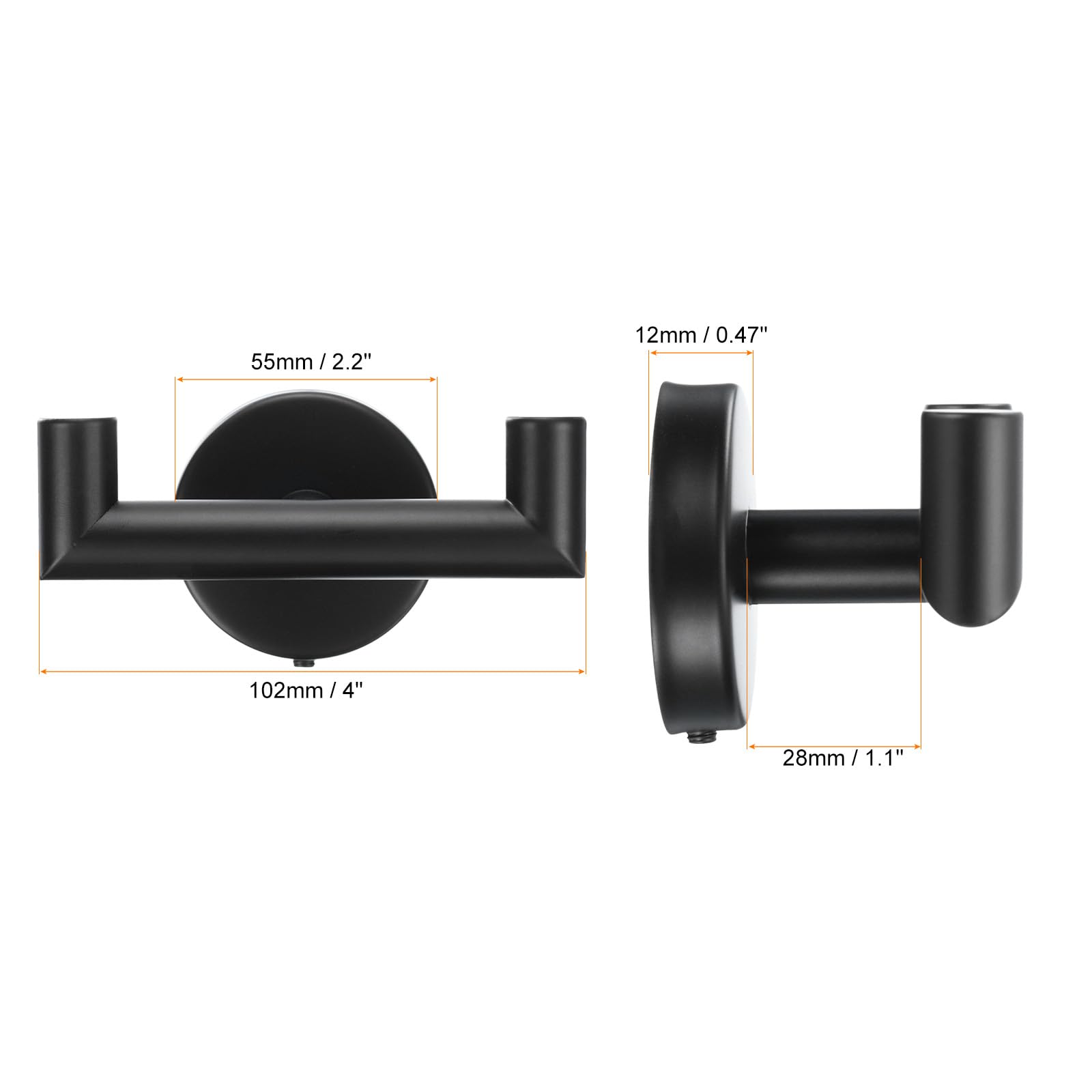 PATIKIL Double Towel Hook, 2Pack Stainless Steel Wall Mounted Hanger Round Towel Holder for Hanging Bathroom Bedroom - Image 2