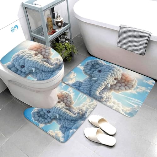 Alfombrilla de baño de microfibra suave tapete contorno y funda de váter 4