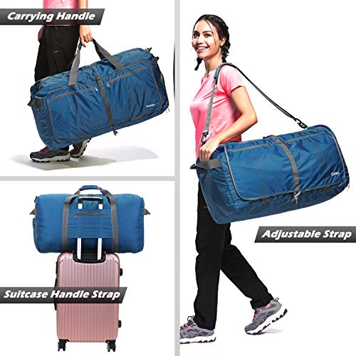 Gonex 150L Travel Duffel Bag Foldable Extra Large Duffle Bag XL Heavy Duty for Men Women for Luggage Shopping Deep Blue