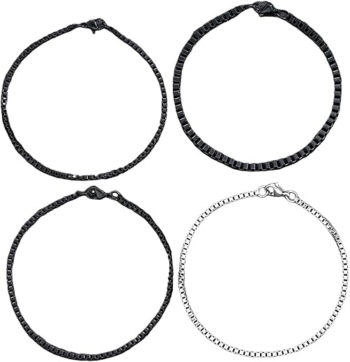 Salty Alpha Set Of 4 Volt Bracelet for Men | Stylish Durable Jewelry Set | Modern Everyday Wear | Gift for Boys, Brothers,...