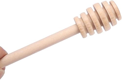 Miniatura 6 de TOPINCN Mermelada de madera Miel Dippers Stick Jarabe Cuchara Dip Drizzler Abeja Mermelada Servidor Agitador Varilla Agitador Utensilios de cocina