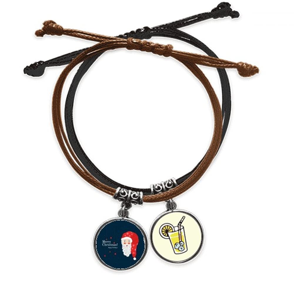 Bracelet corde main chaîne cuir père noël jus de citron ajustable