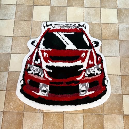 Tapete decorativo rojo con diseño de coche de carrera 75x70 cm miniatura 6
