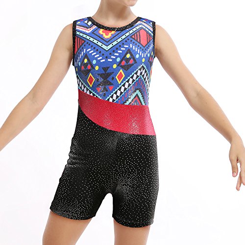 HOZIY Leotards for Girls Gymnastics Kids Children Biketard Snowflake Ribbon Blue Purple Hot Pink Sparkle 1-2T A Snow Blue