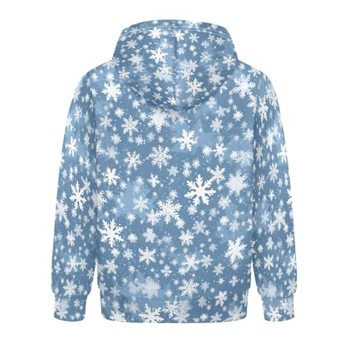 Kids Hoodies Sweaters Christmas Xmas Snowflake Hooded Sweatshirts with Big Pockets for Boys Girls B04004012