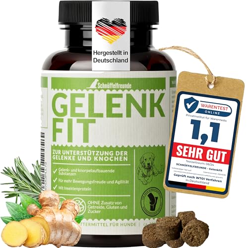 Schnüffelfreunde Gelenk Fit I Natürliche Gelenktabletten für Hunde zur Unterstützung der Knochen und Gelenke I Mit Grünlippmuschel, MSM und Kurkuma (150g - ca. 180 Stück)