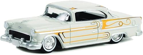 Greenlight 63030-A California Lowriders Series 2 - Chevy Bel Air 1955 - Gris claro personalizado metálico y dorado escala 1:64 fundido a presión