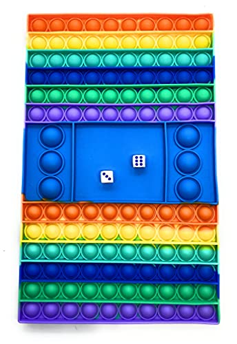 Pop Bubble it Spiel Fidget Game incl. 2 Würfel und Spieleanleitung in deutsch