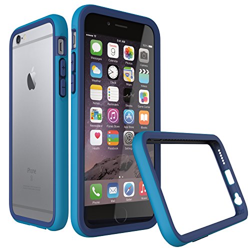 iPhone 6s Plus Case [Blue] RhinoShield CrashGuard Bumper [11 Ft Drop Tested] No Bulk [EggDrop Technology] Thin Lightweight Protection [Includes Back Transparent Skin] Also fits iPhone 6 Plus