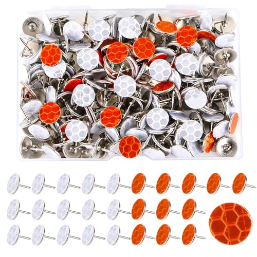 200 Pack Reflective Trail Markers Marking Tacks Glow Reflective Mark Trail Markers Thumb Nails for Hunting Hiking Camping Tree Stand