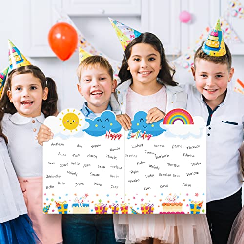 Image of 2 Pack Jumbo Birthday Cards 22 x 14 Inch, Large Birthday Guest Book Alternative Signature Board for Women Men Giant Large Birthday Greeting Cards for Girl Boy Birthday Supplies, Excluding