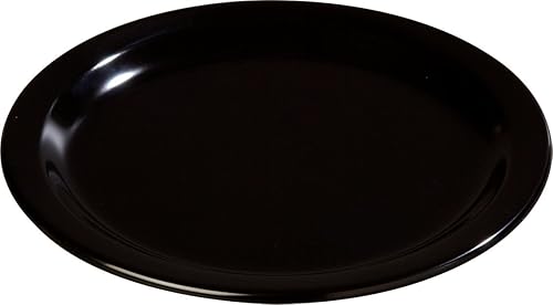 CFS 4350103 Dallas Ware - Plato de melamina, 8.92 pulgadas de diámetro x 0.80 pulgadas de alto, negro (caja de 48)