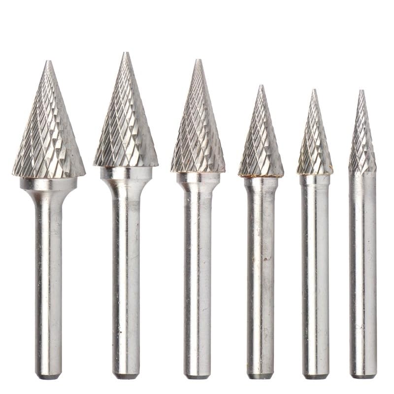 1/6 piezas de brocas de carburo de tungsteno, limas rotativas, cabezales de grabado for tallado de madera, juegos de herramientas manuales for amolar metal.(6Pcs(MX06-MX16))