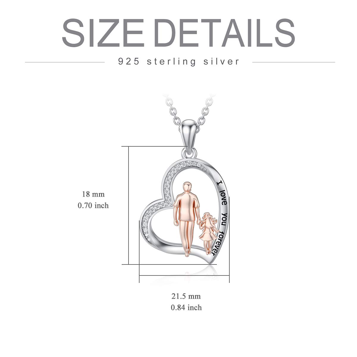 Vater Tochter Halskette für Damen 925 Sterling Silber Tochter Geburtsstein Anhänger Kette Geburtstag Weihnachten Schmuck Geschenke für Daughter von Papa