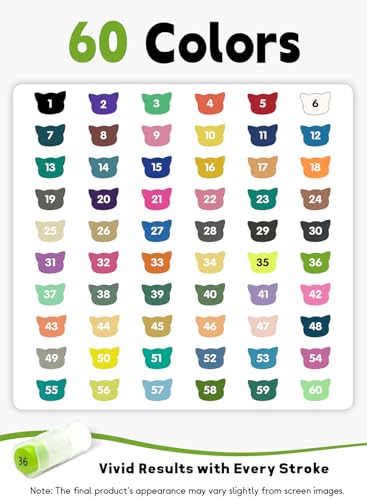 Image of 60 Colors Acrylic Paint Markers with App Dual Brush and Fine Tip Paint Pens