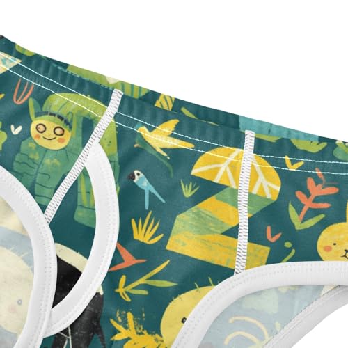 KLL Cute Flat Abc with Jungle Animals Toddler Boy Cotton Boxer Briefs Breathable Undies4