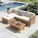 Patioco Rattan Lounge Set Beige 5-teilig