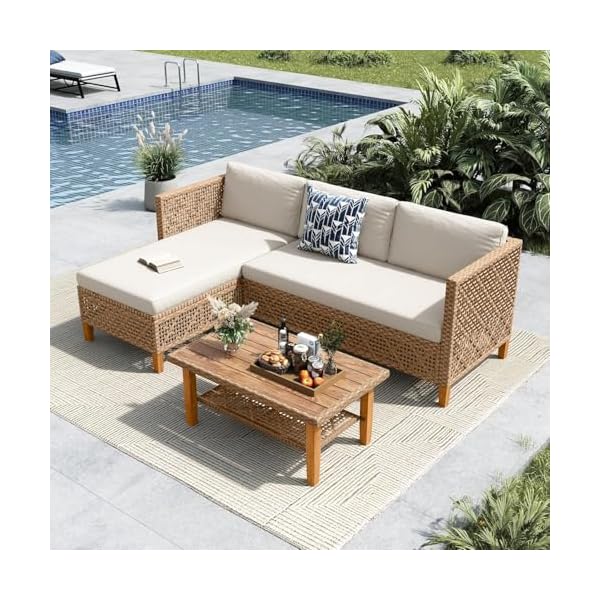 Patioco Rattan Lounge Set Beige 5-teilig