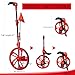 XIJIXI Distance Measuring Wheel in feet,Measure Wheel,Collapsible Rolling Measurement Wheel,12.5”Diameter Wheel,With One key to Zero,Upgrade Flag Holder,With 10 Survey Flags(Red）