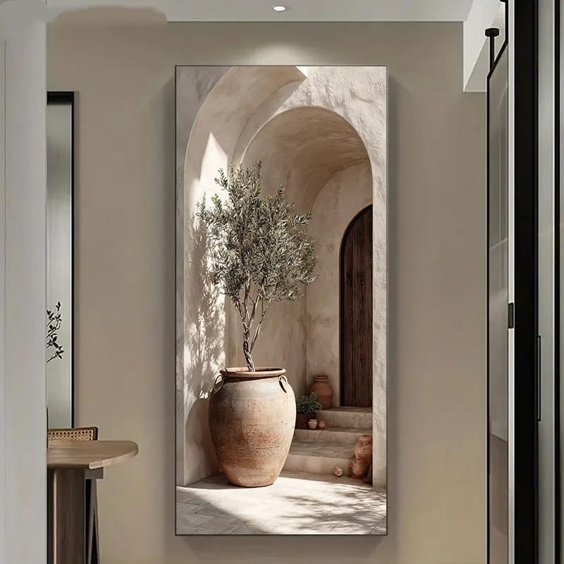 Arche végétale et olivier rétro sur toile grand format 50 x 100 cm par GOSRD