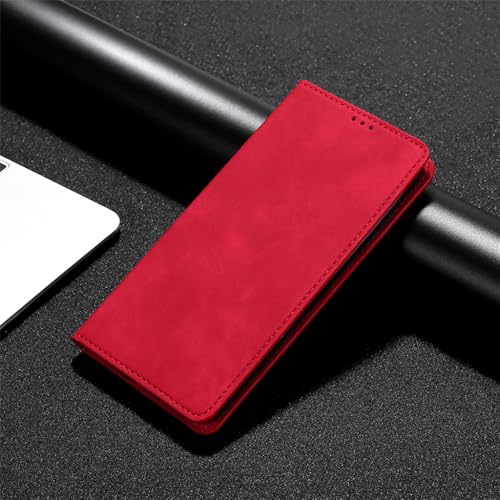 Housse portefeuille OnePlus 7 Pro étui rouge magnétique pour vos voyages