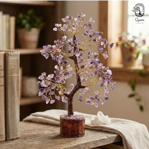 Image of Amethyst Crystal Tree 300 Beads | Natural Healing Gemstone Money Tree for Wealth, Prosperity & Positive Energy | Handmade Home Decor, Office Desk, Feng Shui & Vastu Gift | Pack of 1