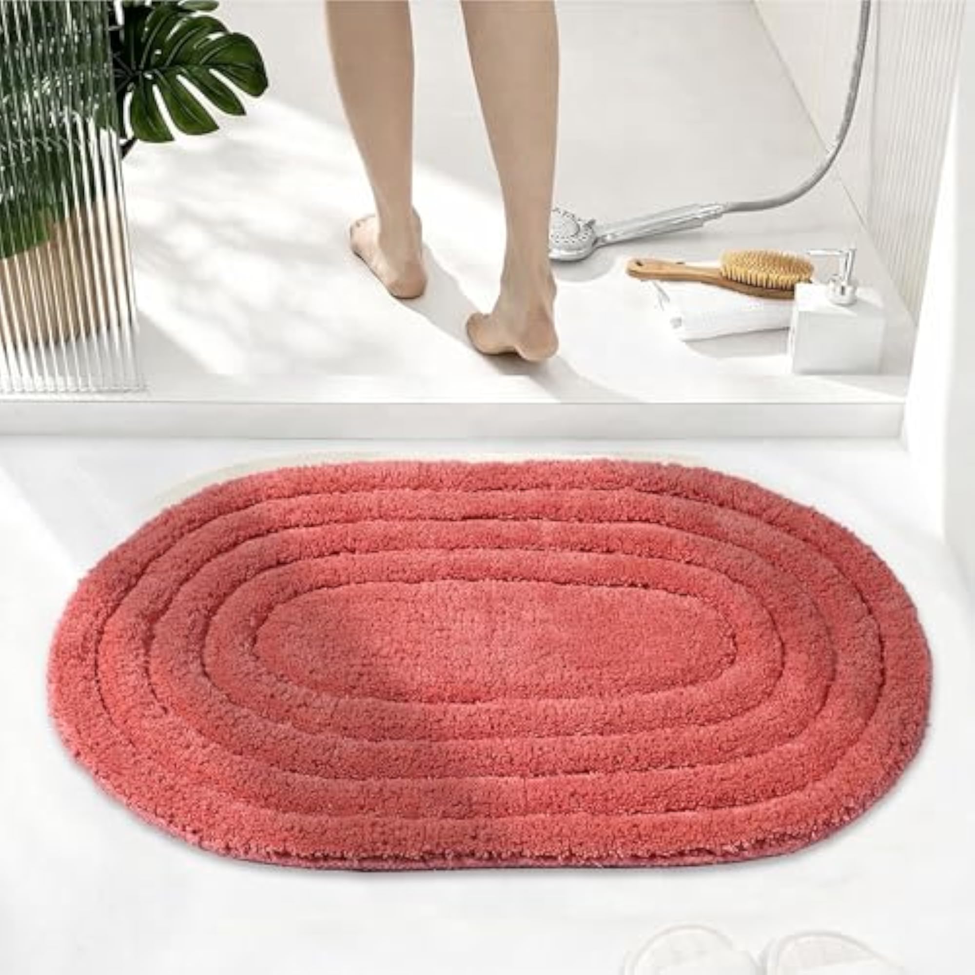 Oval Cotton Bath Mat, Soft and Absorbent