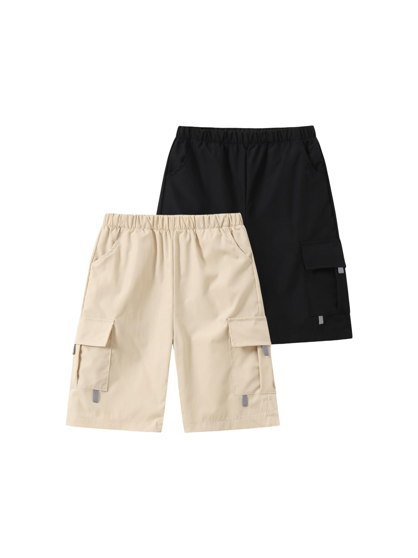 4 Pack Boys Pull on Jogger Shorts Cargo Shorts with Pocket 3-14Y
