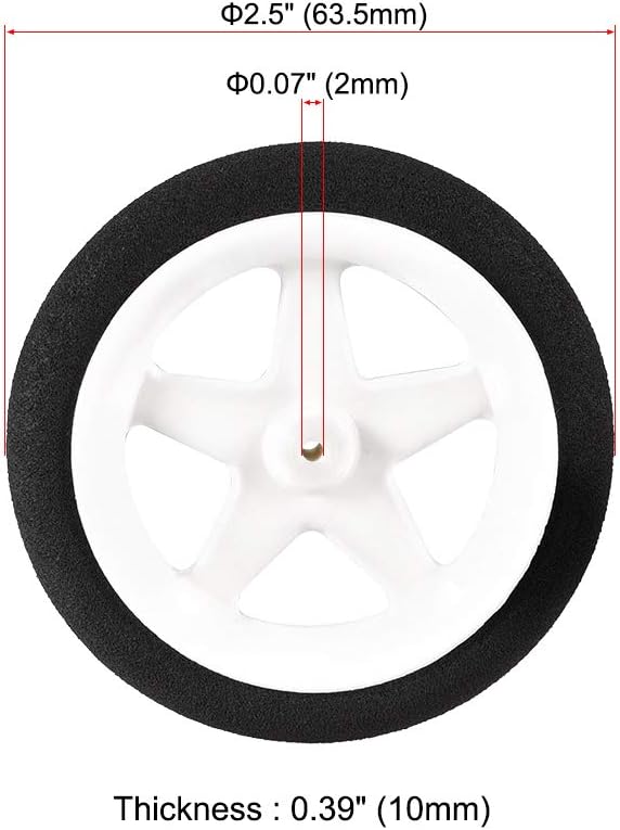 UXCELL RC Model Plane Aircraft Wheel - Micro Sport Wheel 0.07 Inch X 2.5 Inch - 6PCS