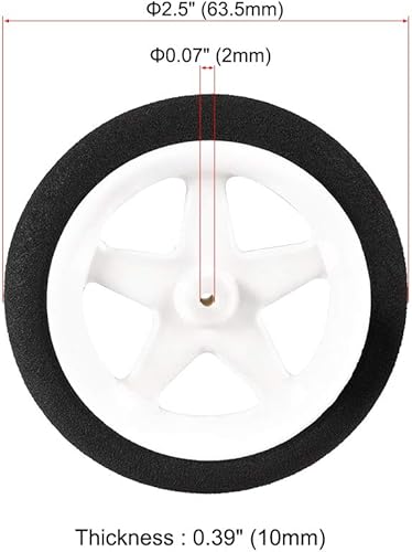 Miniatura 5 de uxcell Rueda micro del deporte de la rueda del avión del avión del modelo de RC 0,07 pulgadas x 3 pulgadas - rueda 4PCS