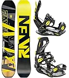 Raven Snowboard Set: Snowboard Barracuda Carbon Lime + Bindung Fastec FT360 (147cm + Bindung FT360...