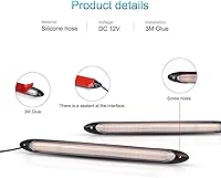 Vista 3 de YSY Tira de luces LED DRL de circulación diurna impermeable de 12 V para faros delanteros secuenciales, señal de giro amarillo, luz diurna universal
