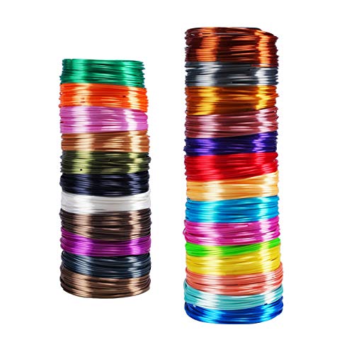 Image of 25 Colors Silk Shiny PLA Filament Sample Pack, Each Color 4 Meter Length, Total 100m 3D Printer 3D Pen Material Refill, with Extra 2 Finger Caps by MIKA3D