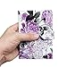 ZONGSHU Floral Passport Holder Cover Wallet, Peony Flower Patten Travel Luggage Passport Wallet with PU Leather, Purple