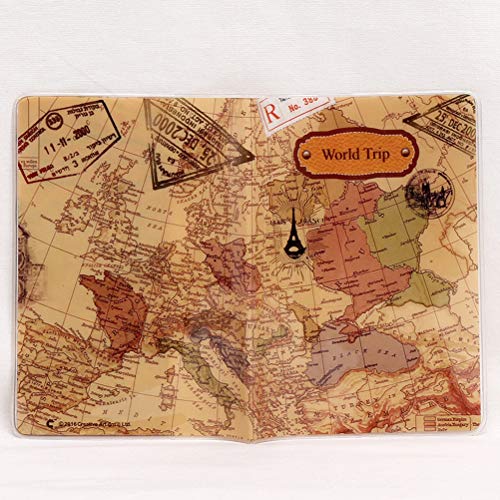 Lioobo 1 peça de capa protetora chique moda mapa mundial estilo PVC passaporte capa protetora capa p