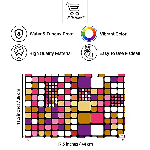 Image of Waterproof PVC Refrigerator Drawer Mats /Multipurpose Mats /Fridge Mats Set of 8 Pcs (Color-Check Pink, Size-17.5X11.5 Inches)