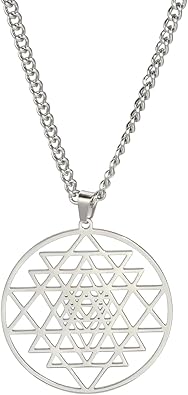 Sri Yantra Chakra Necklace for Women and Men Sri Yantra Amulet Talisman Pendant Sacred Geometry Necklace Hinduism Symbol Sacred Hindu Meditation Jewelry