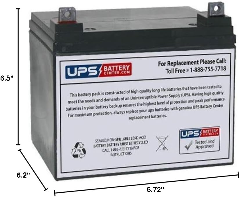 12V 33Ah NB AGM Battery Replaces BATU1, 136510, MU-1 SLD M, MU-1 SLD A, ES33-12, UB12350, PS-12330, PS-12330 NB, PDC-12350, PS-12350, PS-12350 NB, 6-FM-33, TEV12360, PE12V32, NP33-12, NP33-12B