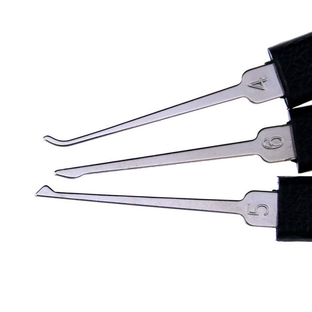 Loboo Idea juego de 14 piezas de púas de cerradura de Kaba con dientes, abridor de cerrajero, herramientas de cerrajero, Negro