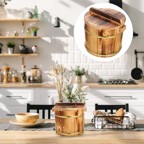 Récipient à Riz Cuit en Bois Compact pour Éviter le Riz Collant - 5