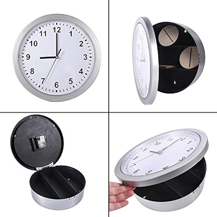 Hidden Secret Wall Clock Container Box for Money Stash Jewelry Valuables Cash Storage