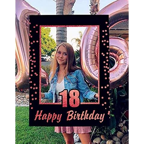 JeVenis 18 Birthday Party Photo Booth Props 18 Birthday Photo Frame 18 Birthday Party Decoration 18 Birthday Party Gift Cover