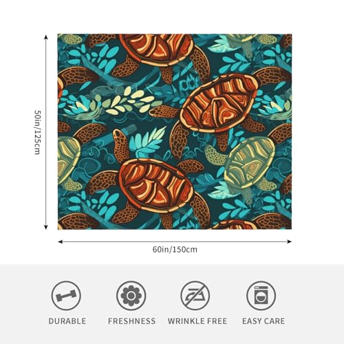 Couverture imprimé honu tortue hawaïenne douce et légère