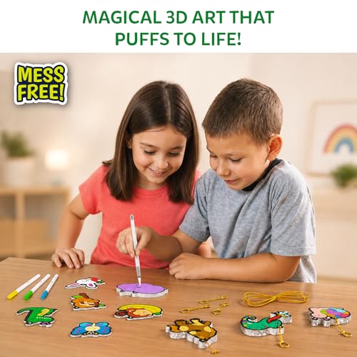 Skillmatics Aqua Puffs - 3D Art Kit, Animals, Mess-Free Paint by Number Craft for Kids, DIY Color Activity, Screen-Free Entertainment, Travel & Creative Gift for Girls & Boys Ages 4, 5, 6, 7, 8, 9, 10 - Thumbnail 2