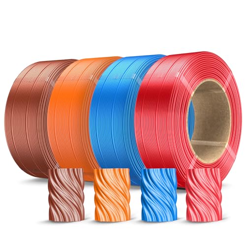 Image of SUNLU 500g Silk PLA Filament Refill, 0.5KG /Roll, Red+Blue+Orange+Red Copper