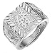 HALUKAKAH ● l'or Bénissent Tous ● Le Bague de l'homme en Plaqué Or Blanc Platine Riche Taille Réglable