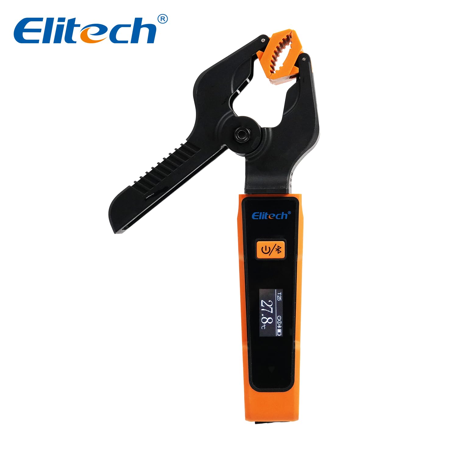 Elitech Sonda de temperatura inalámbrica IPT-01S con cabeza giratoria, termómetro Bluetooth Hvac tipo T, alcance 100 metros, pinza temperatura tubos 6-38 mm, grabación de datos 3000 puntos, IP54